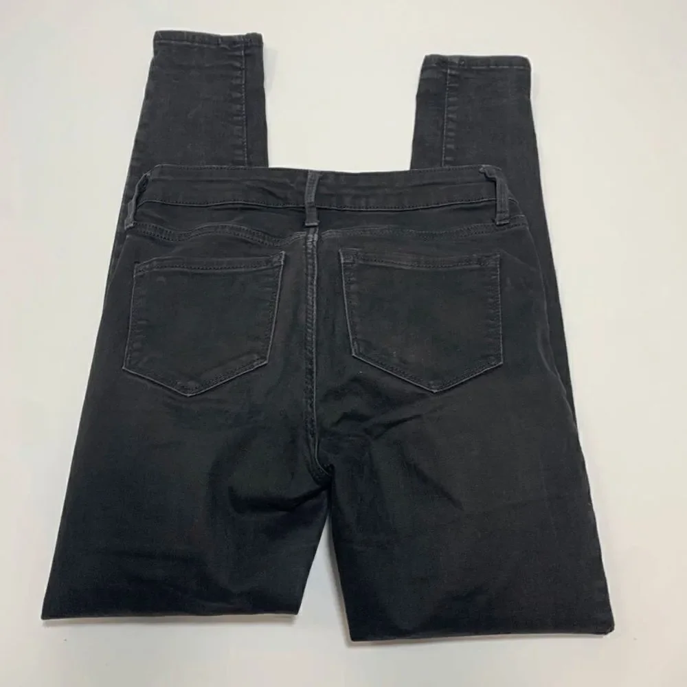 Old Navy Women's Jeans Rockstar Skinny Mid-Rise Slim Fit Black Dark Wash Size 4R